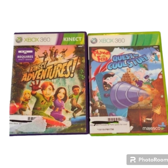 Xbox 360  Phineas and Ferb and Kinect Adventures Bundle of 2 games - Picture 1 of 4